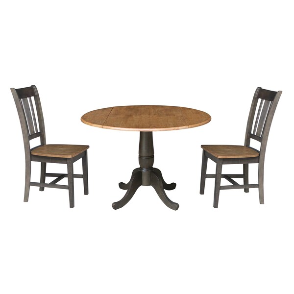 International Concepts Round 42 in W, 42 in L, 29.5 in H, Wood, Hickory/Washed Coal K45-42DPT-C10-2 - main